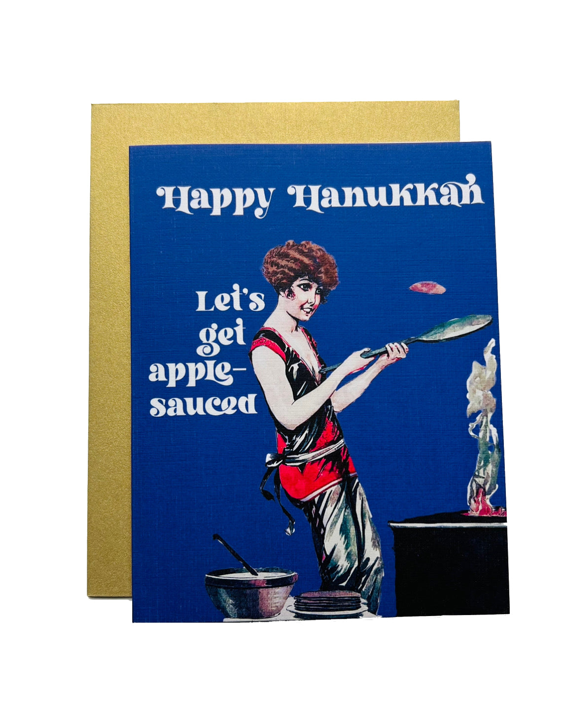 Apple-Sauced Hanukkah Card